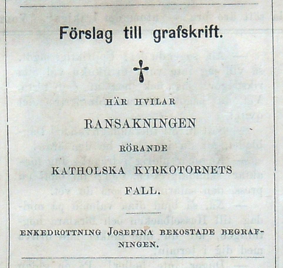Gravskrift ur Söndagsnisse 1866