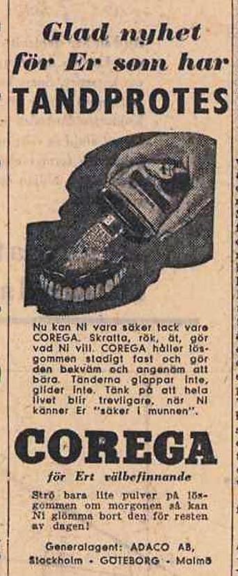 Tandprotes Annons DN 1955