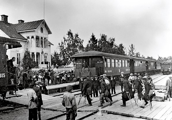 Järnvägsstation revolutionärer Haparanda 1917