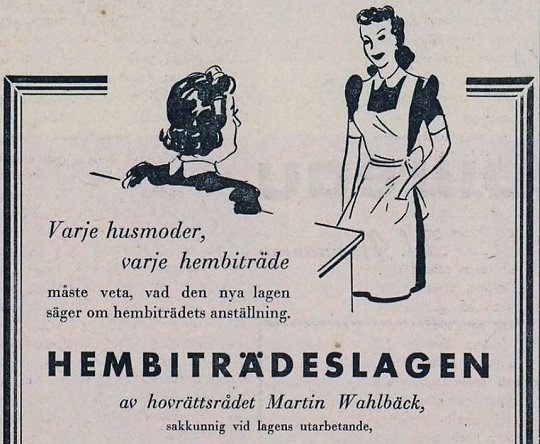 Annons: bok om hembiträdeslagen